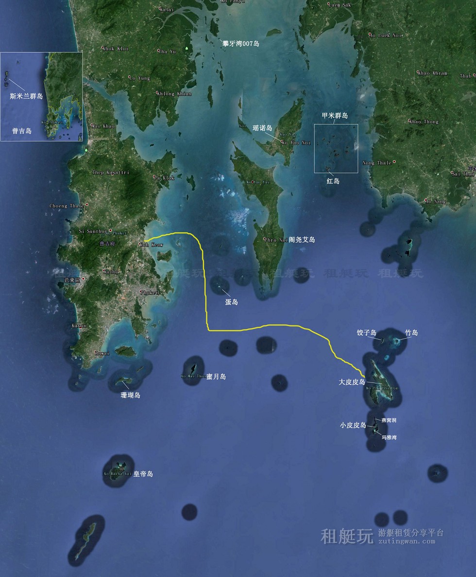 普吉游艇俱樂部-(Boat Lagoon Marina)→皮皮島(Phi Phi Island) 普吉游艇俱樂部-(Boat Lagoon Marina)→皮皮島(Phi Phi Island)